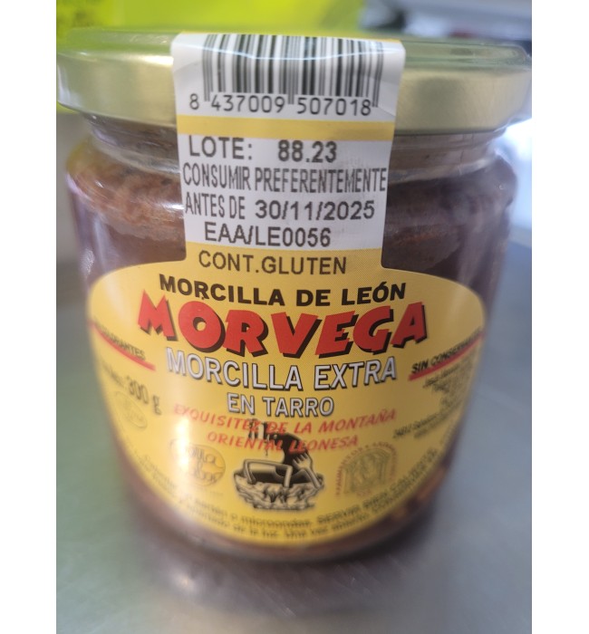 Morcilla de León Extra en tarro 300g Morvega