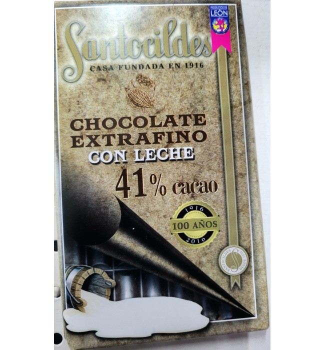 CHOCOLATE EXTRAFINO CON LECHE 41%DE CACAO SANTOCILDES TABLETA DE 200GR