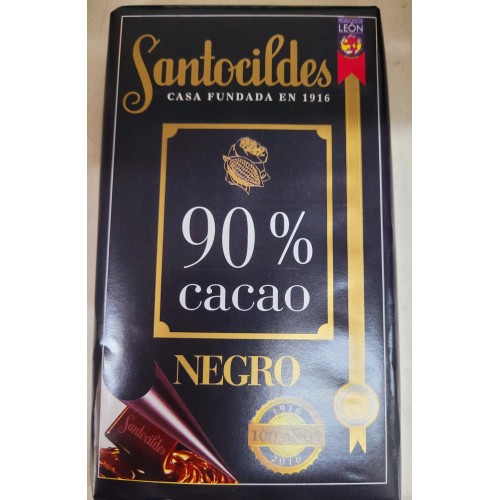 CHOCOLATE NEGRO SANTOCILDES CACAO 90% TABLETA DE 200GR