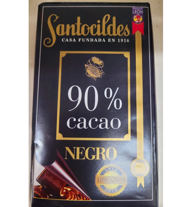 CHOCOLATE NEGRO SANTOCILDES CACAO 90% TABLETA DE 200GR