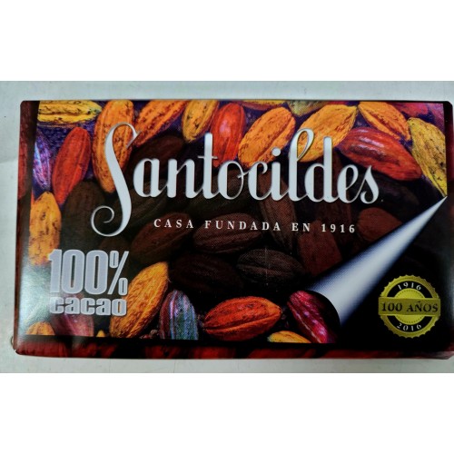 CHOCOLATE SANTOCILDES 100% CACAO. TABLETA DE 200GR