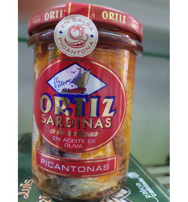 SARDINA PICANTONA EN ACEITE DE OLIVA ORTIZ.BOT 190GR