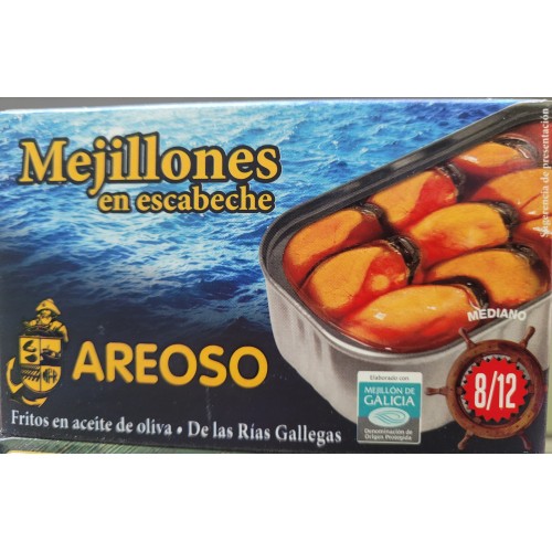 MEJILLONES EN ESCABECHE DE LAS RIAS GALLEGAS 8/12 AREOSO...