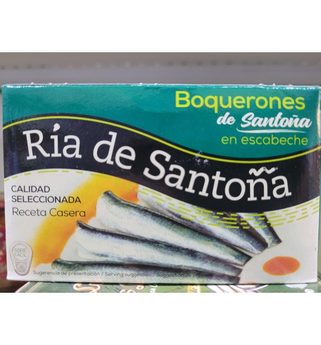 BOQUERONES DE SANTOÑA EN ESCABECHE , RECETA CASERA LATA DE 115 GR