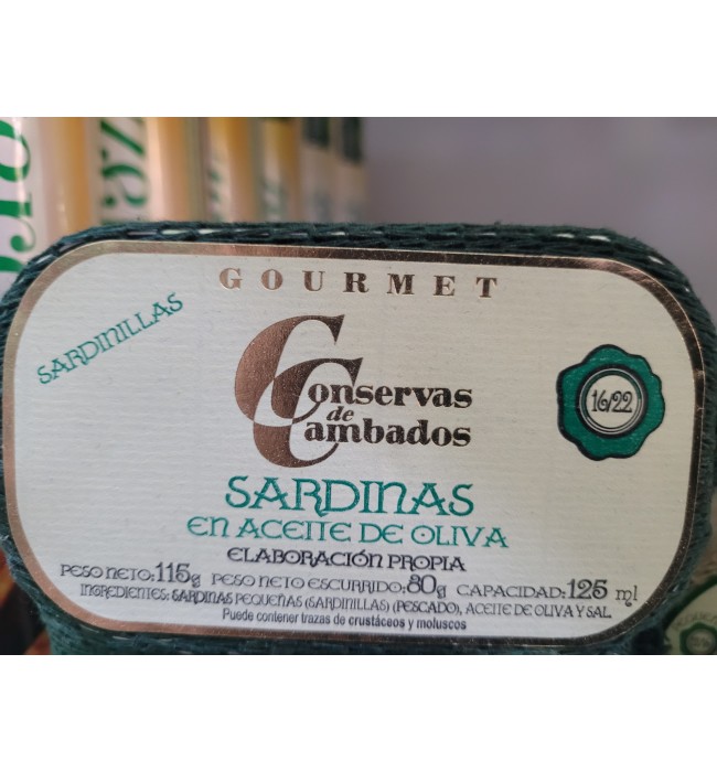 sardinillas en aceite de oliva 16/22 , lata de 115gr